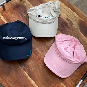 WESTJET AIRLINES lot of 3 ball caps embroidered